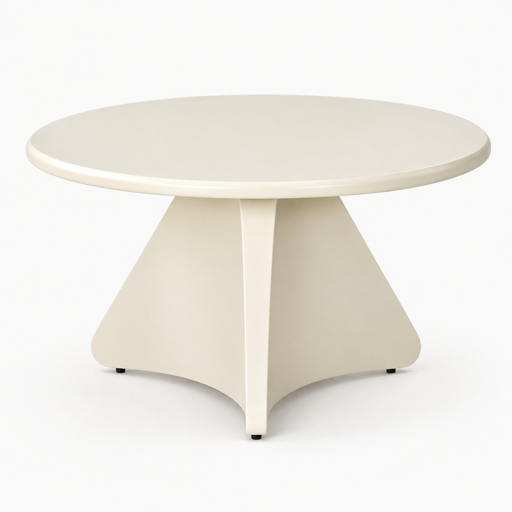 Ivory Sculptural Round Coffee Table