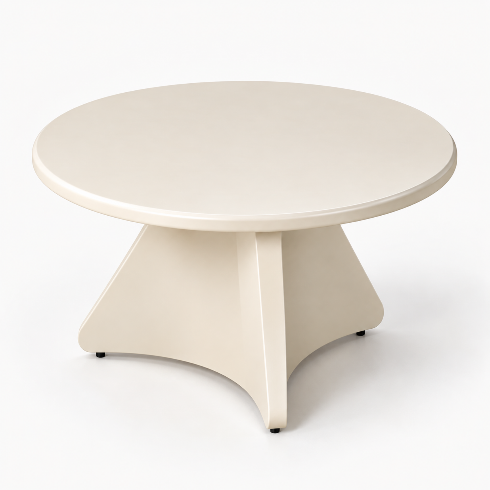 Ivory Sculptural Round Coffee Table