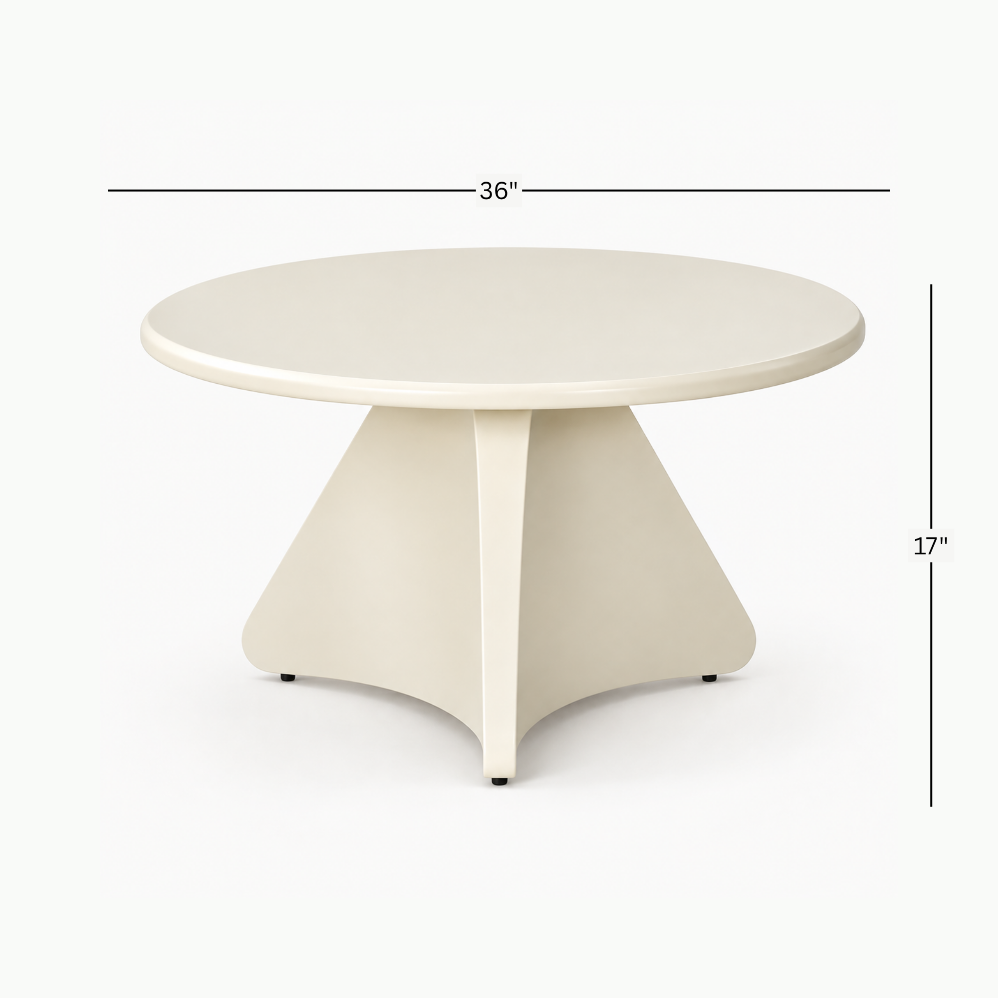 Ivory Sculptural Round Coffee Table